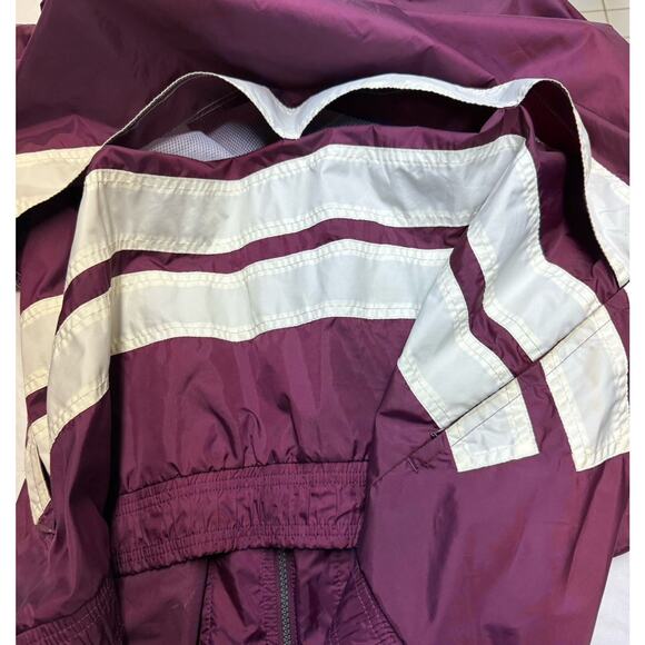 Vintage Adidas  windbreaker jacket 3 Stripes  Full Zipper Mens Size XL Purple - Picture 6 of 16